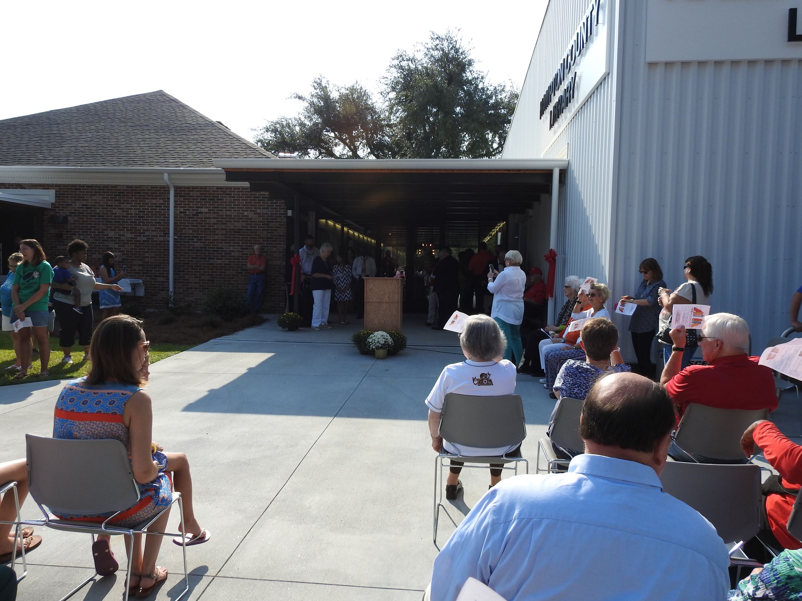 View of the lecturn where speaker stood